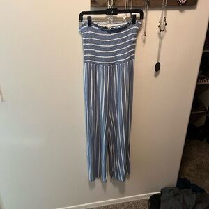 Blue Striped Women's Jumpsuit